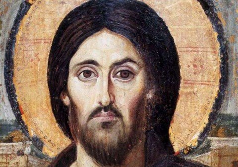 Икона која приказује Господа какав је сада, стрпљив и благ (лева страна) и какав ће бити у време Страшног суда, строг и праведан (десна страна лица).